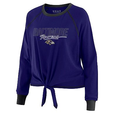 Women's WEAR by Erin Andrews Purple Baltimore Ravens Tie-Front Long ...