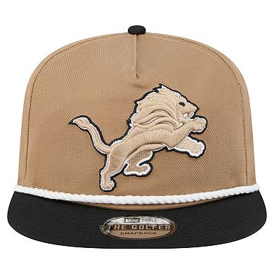 Men's New Era Khaki/Black Detroit Lions Desert Golfer Snapback Hat