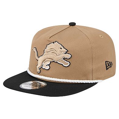Men's New Era Khaki/Black Detroit Lions Desert Golfer Snapback Hat