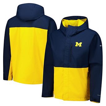 Men's Columbia Navy Michigan Wolverines Field Bound Omni-Tech™ Full-Zip Jacket