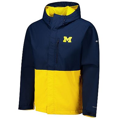Men's Columbia Navy Michigan Wolverines Field Bound Omni-Tech™ Full-Zip Jacket