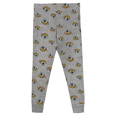 Toddler Heather Gray Jacksonville Jaguars Long Sleeve T-Shirt and Pants Sleep Set
