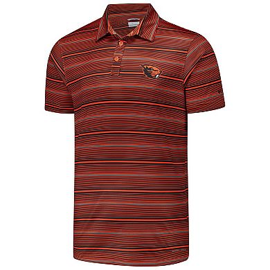 Men's Columbia Orange Oregon State Beavers PFG Super Terminal Tackle�� Omni-Shade�� Stripe Polo