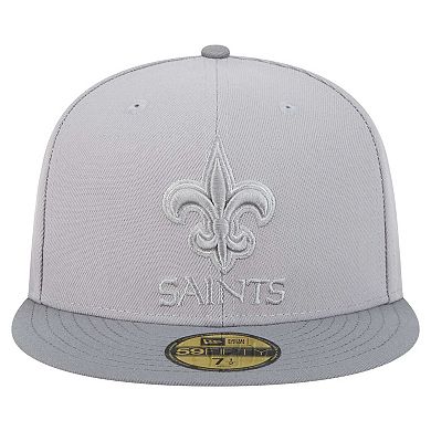 Men's New Era Gray/Graphite New Orleans Saints Iron Cloud 59FIFTY Fitted Hat