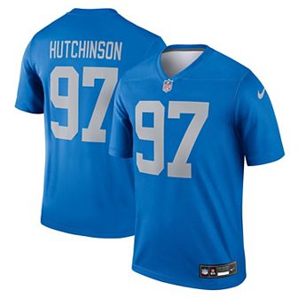 Men's Nike Aidan Hutchinson Blue Detroit Lions Alternate Legend Player Performance Top