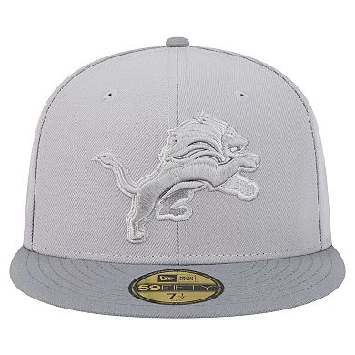 Men's New Era Gray/Graphite Detroit Lions Iron Cloud 59FIFTY Fitted Hat