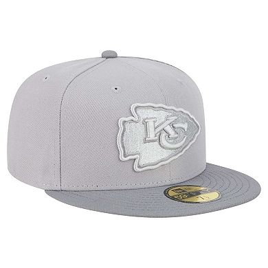 Men's New Era Gray/Graphite Kansas City Chiefs Iron Cloud 59FIFTY Fitted Hat