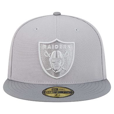 Men's New Era Gray/Graphite Las Vegas Raiders Iron Cloud 59FIFTY Fitted Hat