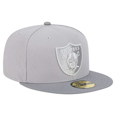 Men's New Era Gray/Graphite Las Vegas Raiders Iron Cloud 59FIFTY Fitted Hat