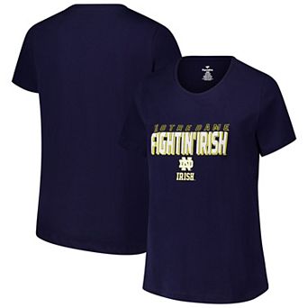 Women's Fanatics Navy Notre Dame Fighting Irish Plus Size Lean Scoop Neck T-Shirt