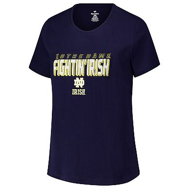 Women's Fanatics Navy Notre Dame Fighting Irish Plus Size Lean Scoop Neck T-Shirt