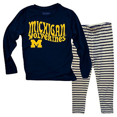 Infant Wes & Willy Michigan Wolverines Long Sleeve Top and Striped Leggings Set