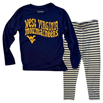 Infant Wes & Willy West Virginia Mountaineers Long Sleeve Top and Striped Leggings Set