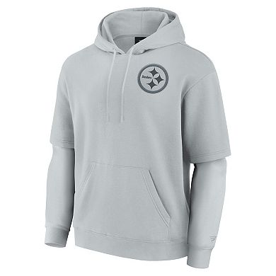 Unisex Fanatics Gray Pittsburgh Steelers Sleek Elements Pullover Hoodie
