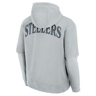 Unisex Fanatics Gray Pittsburgh Steelers Sleek Elements Pullover Hoodie
