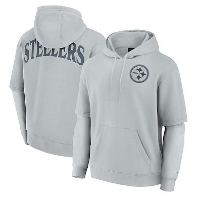 Unisex Fanatics Gray Pittsburgh Steelers Sleek Elements Pullover Hoodie