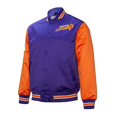 Men's Mitchell & Ness Purple Phoenix Suns Hardwood Classic Primetime Full-Snap Satin Jacket