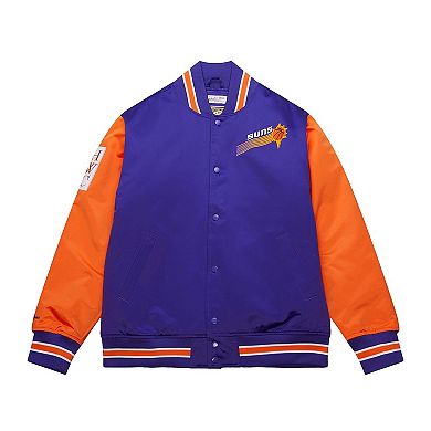 Men's Mitchell & Ness Purple Phoenix Suns Hardwood Classic Primetime Full-Snap Satin Jacket