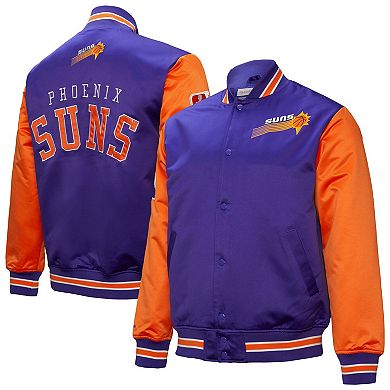 Men's Mitchell & Ness Purple Phoenix Suns Hardwood Classic Primetime Full-Snap Satin Jacket