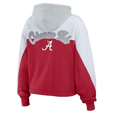 Women's WEAR by Erin Andrews Crimson/White Alabama Crimson Tide Color-Block Full-Zip Hoodie