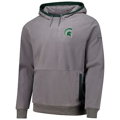 Men's Columbia Gray Michigan State Spartans Flanker Fleece Pullover Hoodie