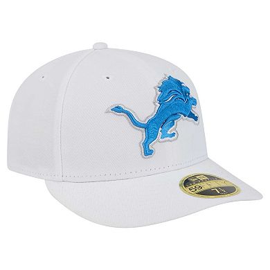 Men's New Era White Detroit Lions Omaha Low Profile 59FIFTY Fitted Hat