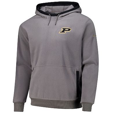 Men's Columbia Gray Purdue Boilermakers Flanker Fleece Pullover Hoodie