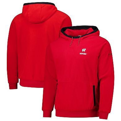 Men's Columbia Red Wisconsin Badgers Flanker Fleece Pullover Hoodie