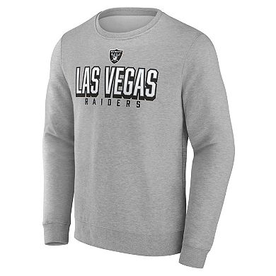 Men's Fanatics Heather Gray Las Vegas Raiders Bold Move Pullover Sweatshirt