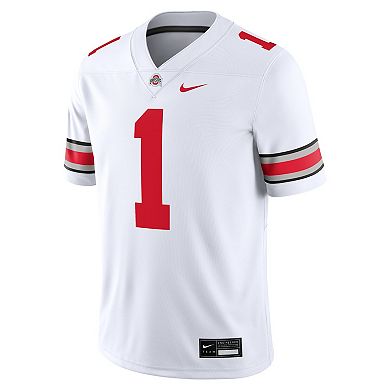 Men's Nike #1 White Ohio State Buckeyes Game Jersey