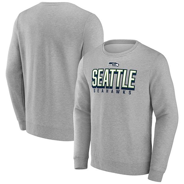 Men s Fanatics Heather Gray Seattle Seahawks Bold Move Pullover Sweatshirt