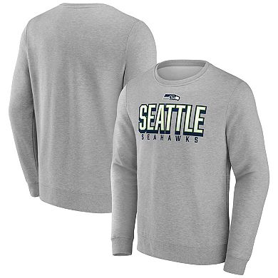Men's Fanatics Heather Gray Seattle Seahawks Bold Move Pullover Sweatshirt