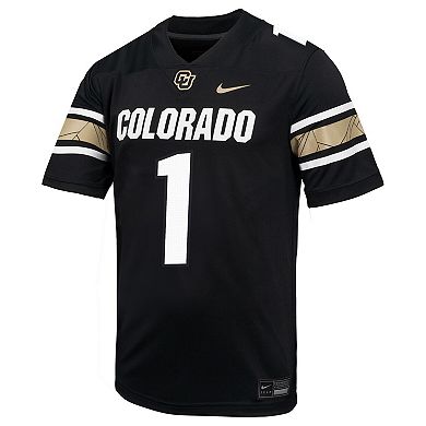 Men's Nike #1 Black Colorado Buffaloes Throwback Game Jersey