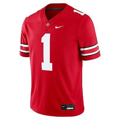 Men's Nike #1 Scarlet Ohio State Buckeyes Game Jersey