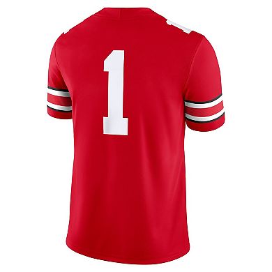 Men's Nike #1 Scarlet Ohio State Buckeyes Game Jersey