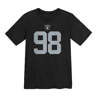 Preschool Nike Maxx Crosby Black Las Vegas Raiders Player Name & Number T-Shirt