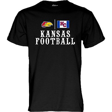 Unisex Blue 84 Black Kansas Jayhawks Blackout T-Shirt