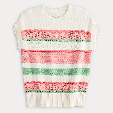 Women's Croft & Barrow® Femme Pointelle Pullover Sweater