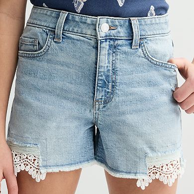 Girls 6-20 SO® Crochet Hem Denim Shorts in Regular & Plus Size