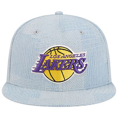 Men's New Era Denim Los Angeles Lakers Injection Denim Patchwork 9FIFTY Snapback Hat