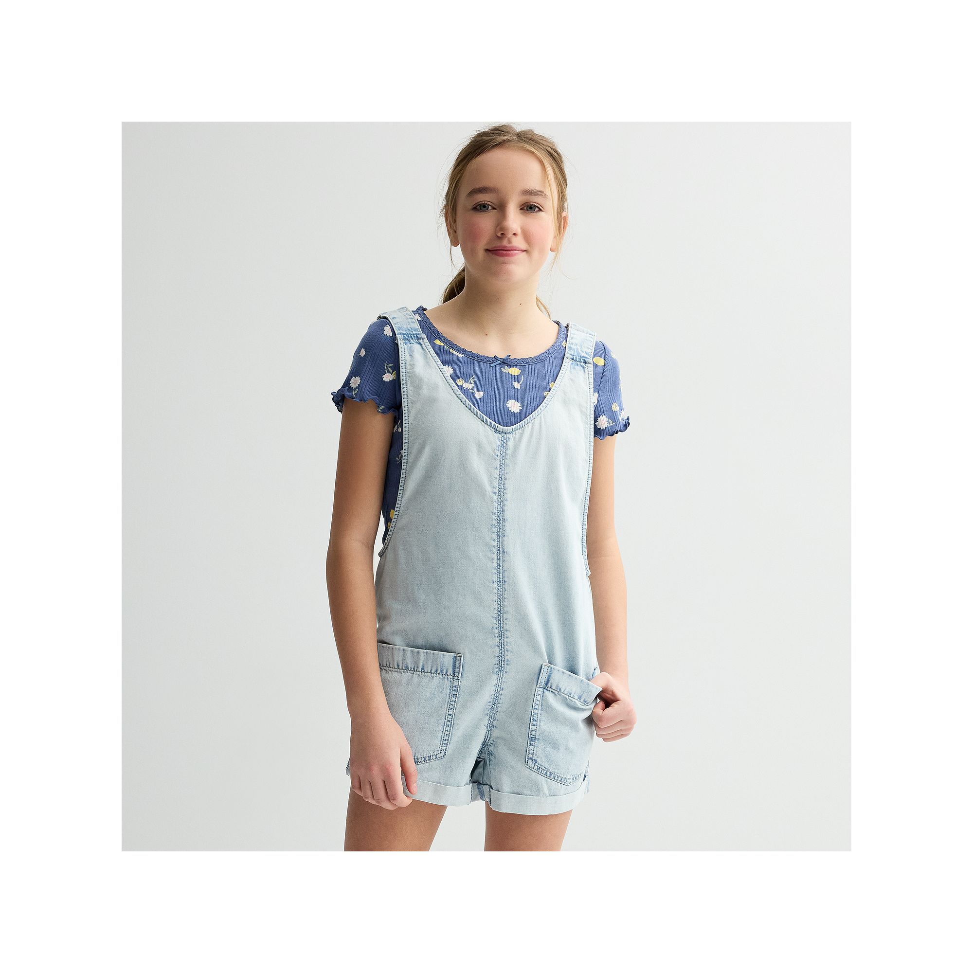 Girls 6-20 SO® Relaxed Denim Shortalls in Regular & Plus Size, Girls, Siz