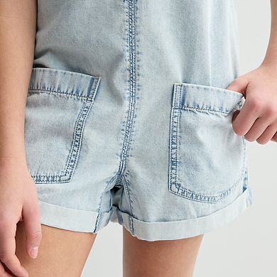 Girls 6-20 SO® Relaxed Denim Shortalls in Regular & Plus Size