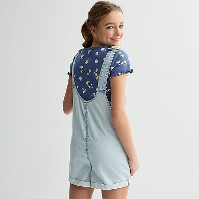 Girls 6-20 SO® Relaxed Denim Shortalls in Regular & Plus Size