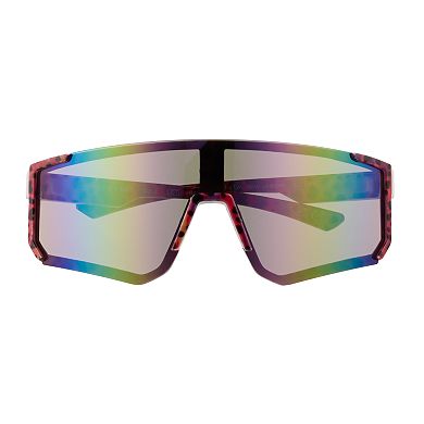Women's Cali Blue Plastic Shield Sunglasses