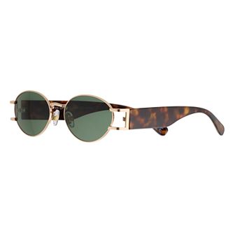 Women's Cali Blue Metal Oval Sunglasses