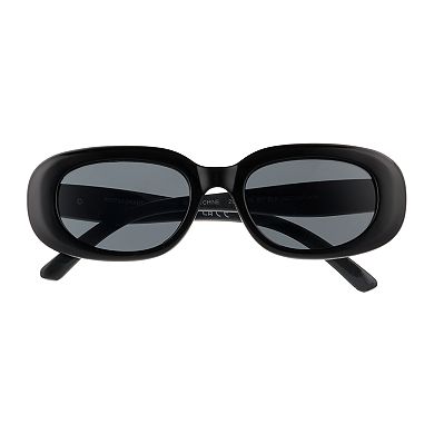 Women's Cali Blue Plastic Oval Sunglasses