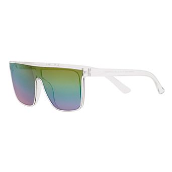 Women's Cali Blue Plastic Shield Sunglasses