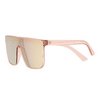 Women's Cali Blue Plastic Shield Sunglasses