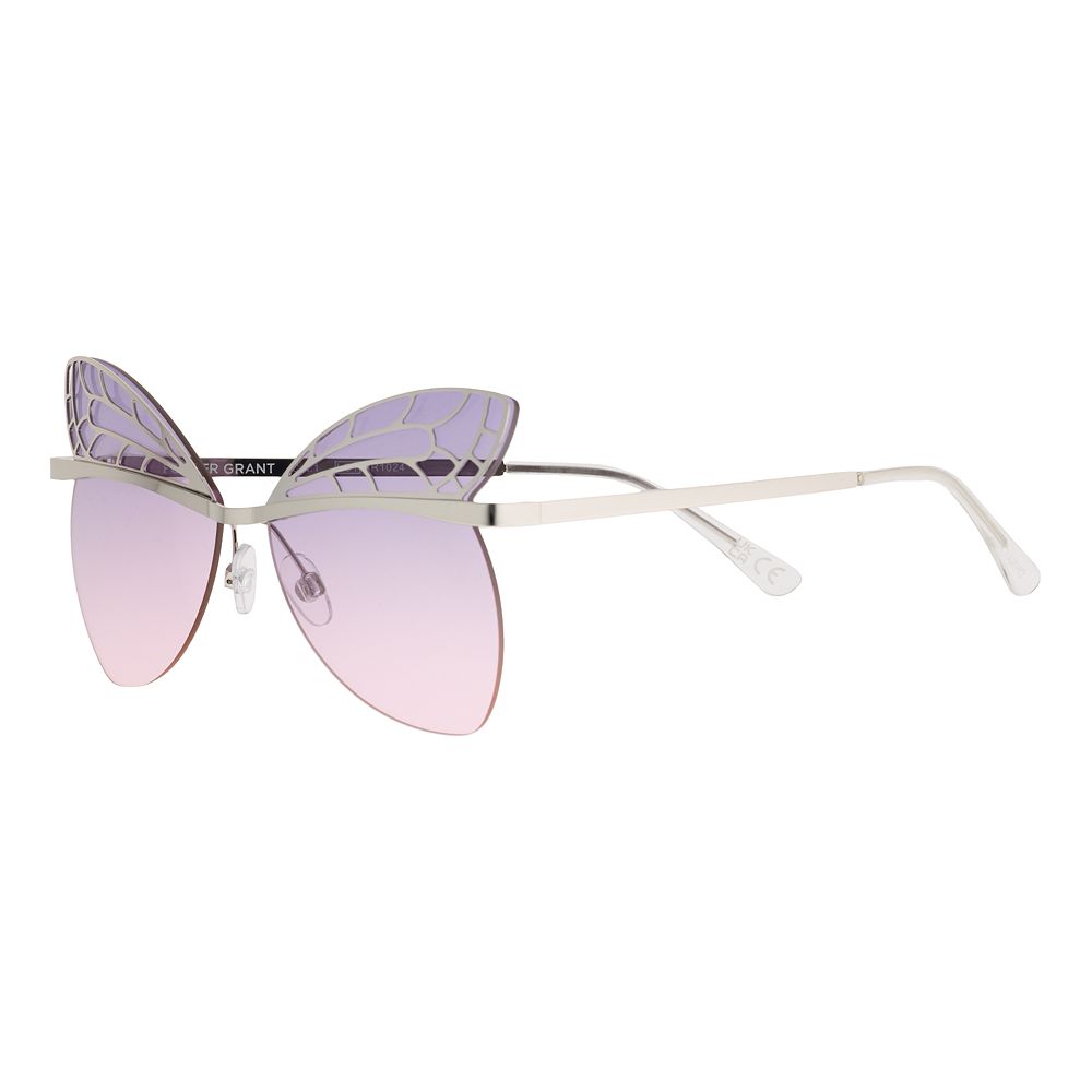 Women's Cali Blue Metal Heart Butterfly Sunglasses