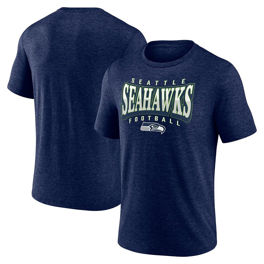 Men's Fanatics Heather College Navy Seattle Seahawks Divided Warp Tri ...